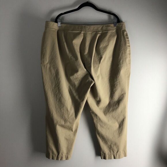 Talbots Size 20W‎ Petite Heritage Pants Crop Ankle Khaki Career Minimalist - Picture 8 of 13